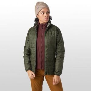 LIKE NEW PATAGONIA Puffer Reversible Jacket Coat Women’s Small in Olive Green